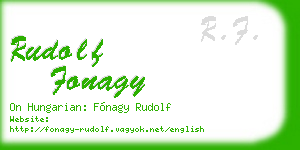 rudolf fonagy business card